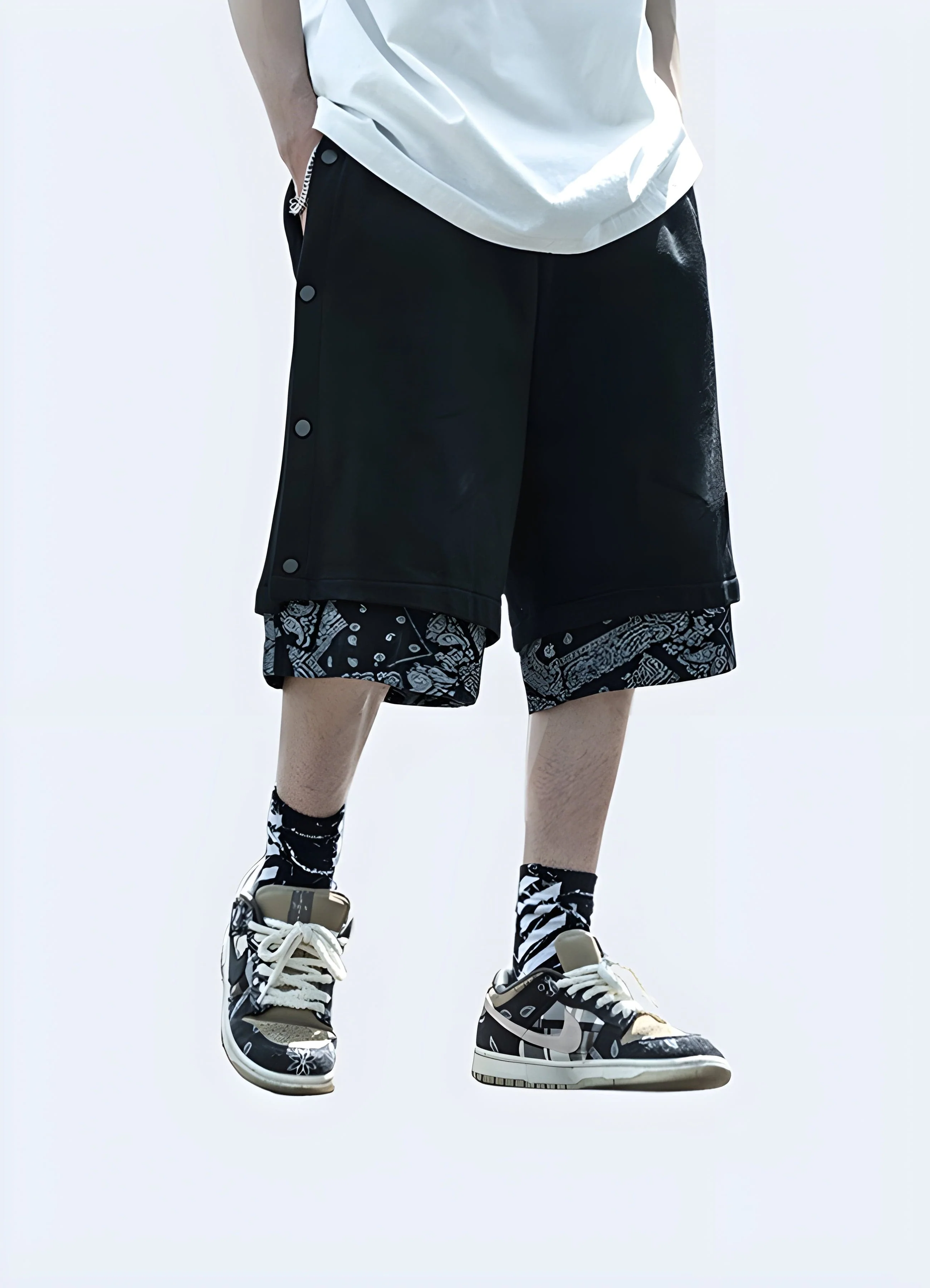 Black And White Bandana Shorts - Image 2