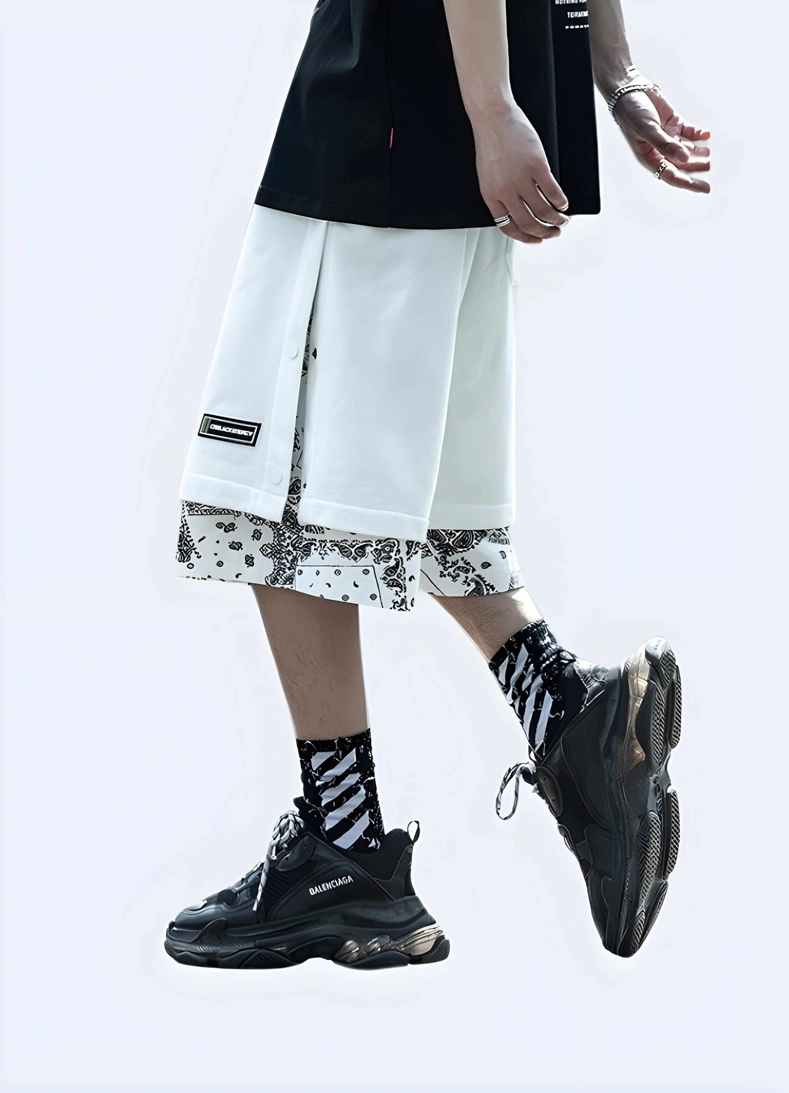 Black And White Bandana Shorts - Image 8