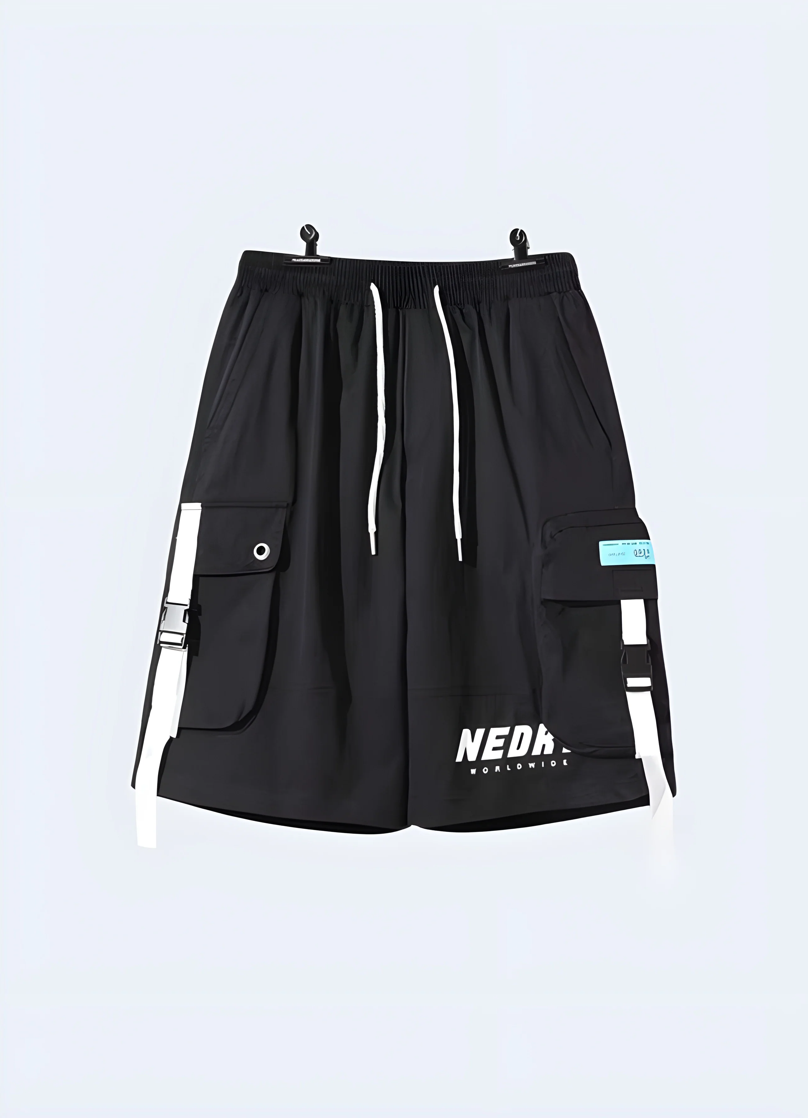 Black And White Cargo Shorts - Image 3