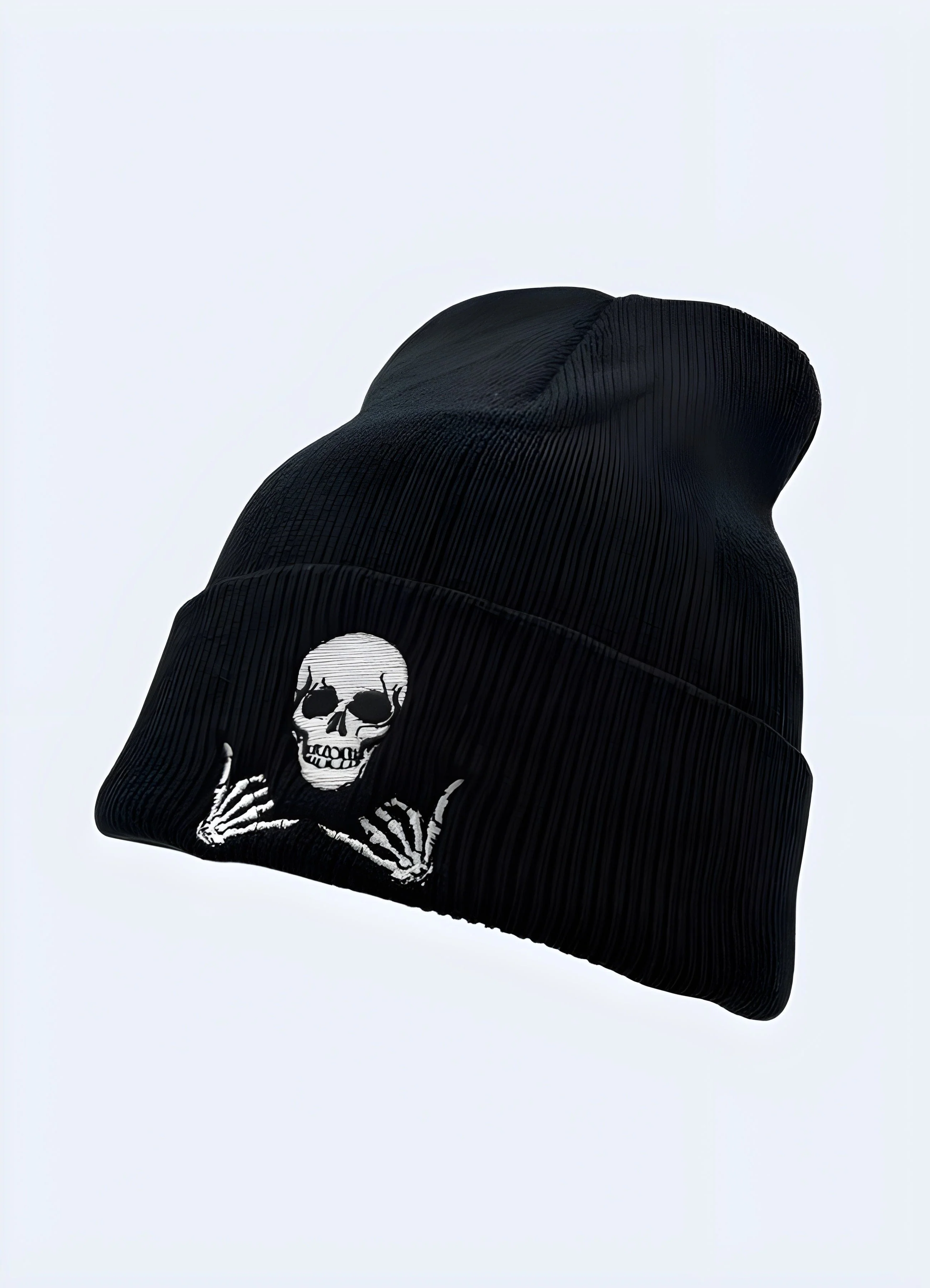Black Beanie With Skull - Image 2