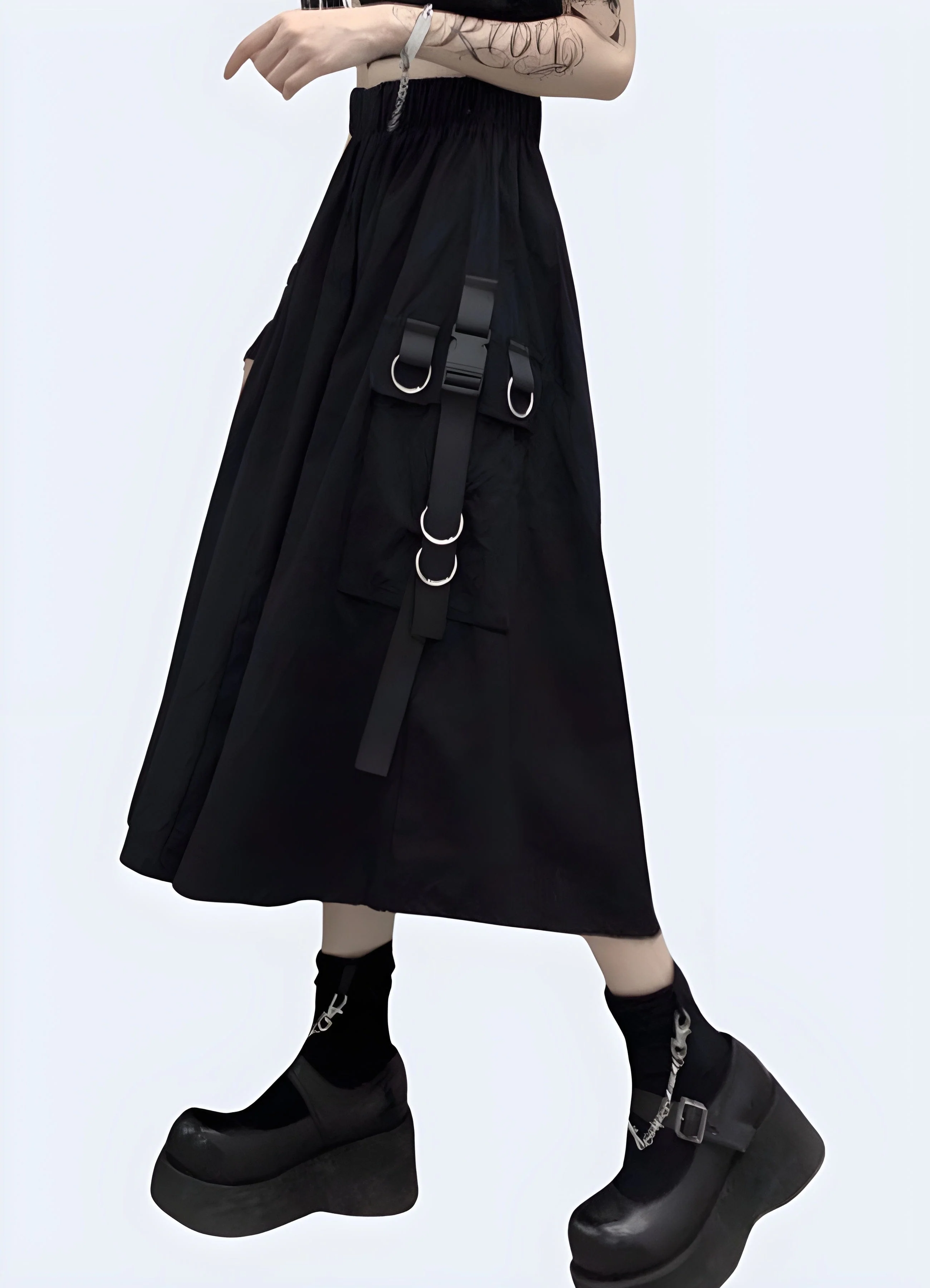 Black Cargo Skirt Maxi - Image 4