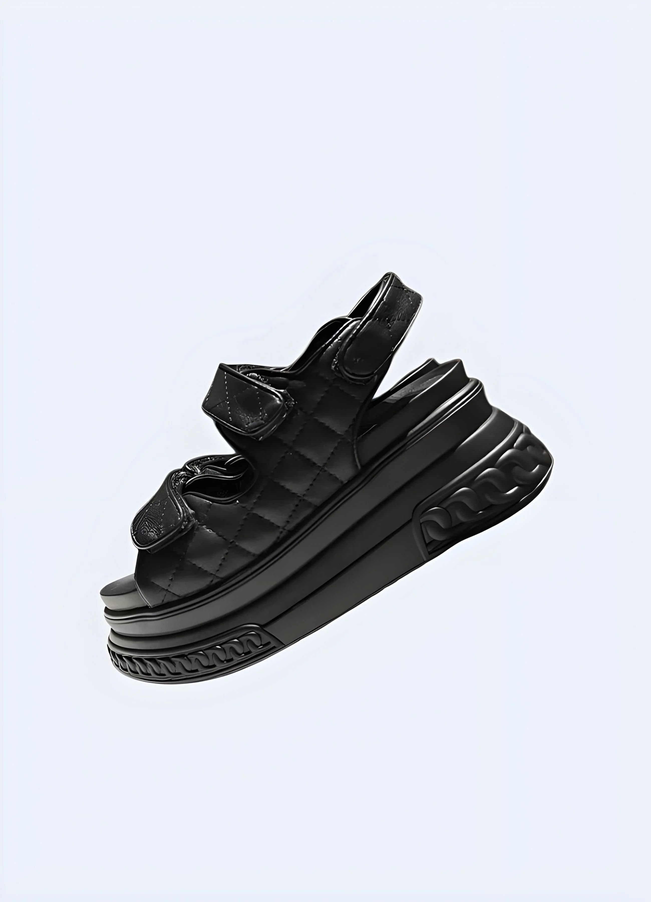 Black Platform Chunky Sandals - Image 2