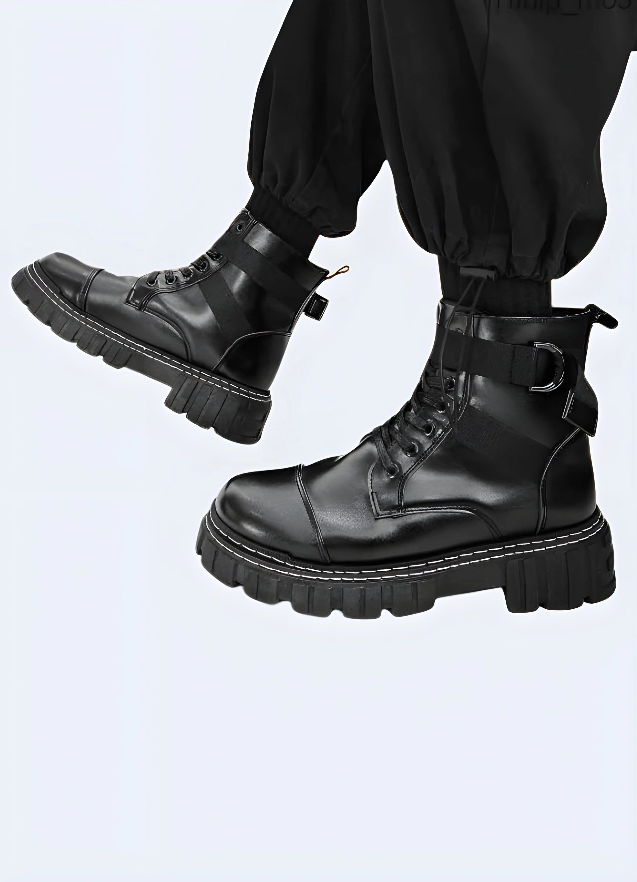 Black Reflective Techwear Boots - Image 4