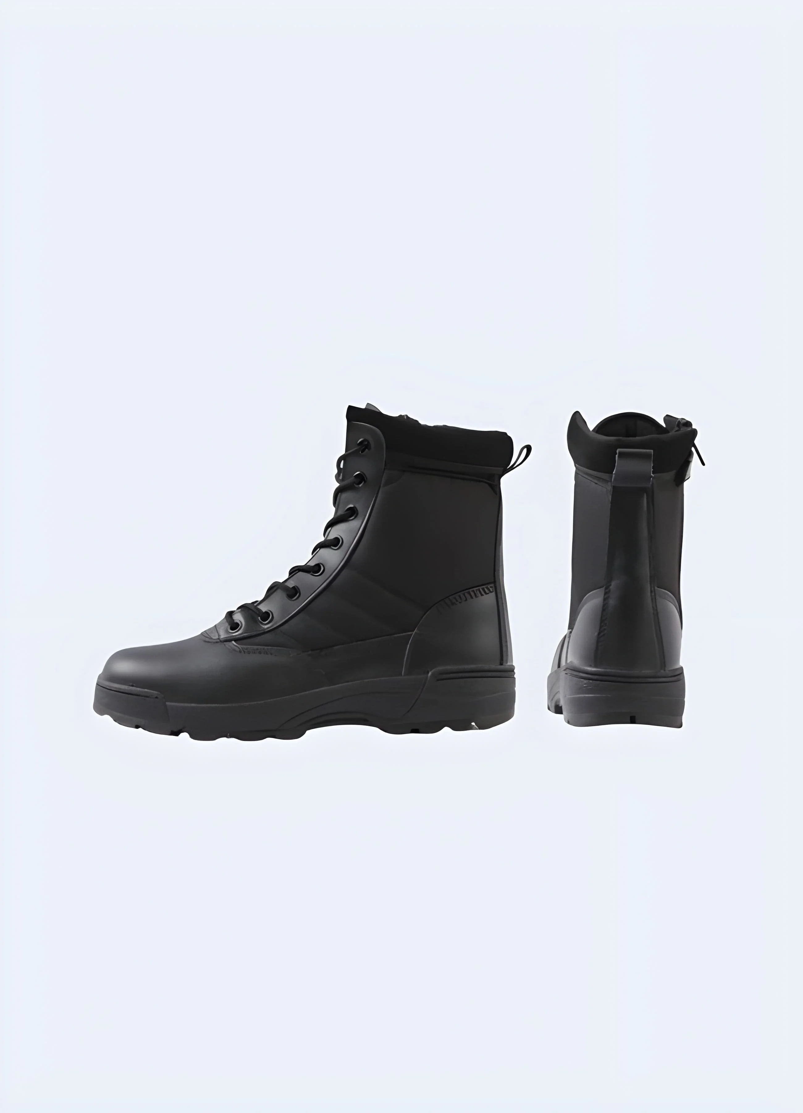 Black Techwear Boots with Side Zip - Image 3