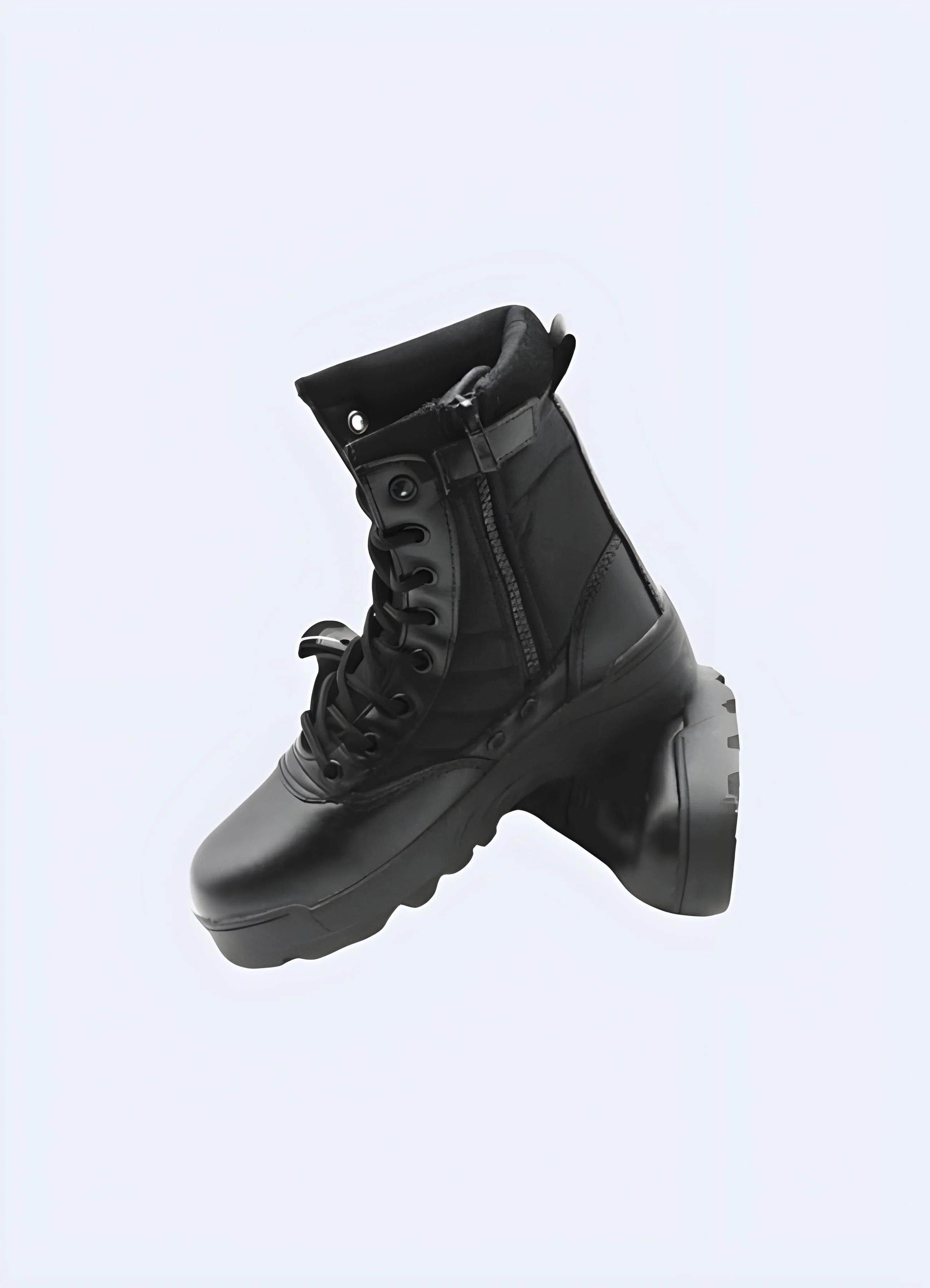 Black Techwear Boots with Side Zip - Image 4