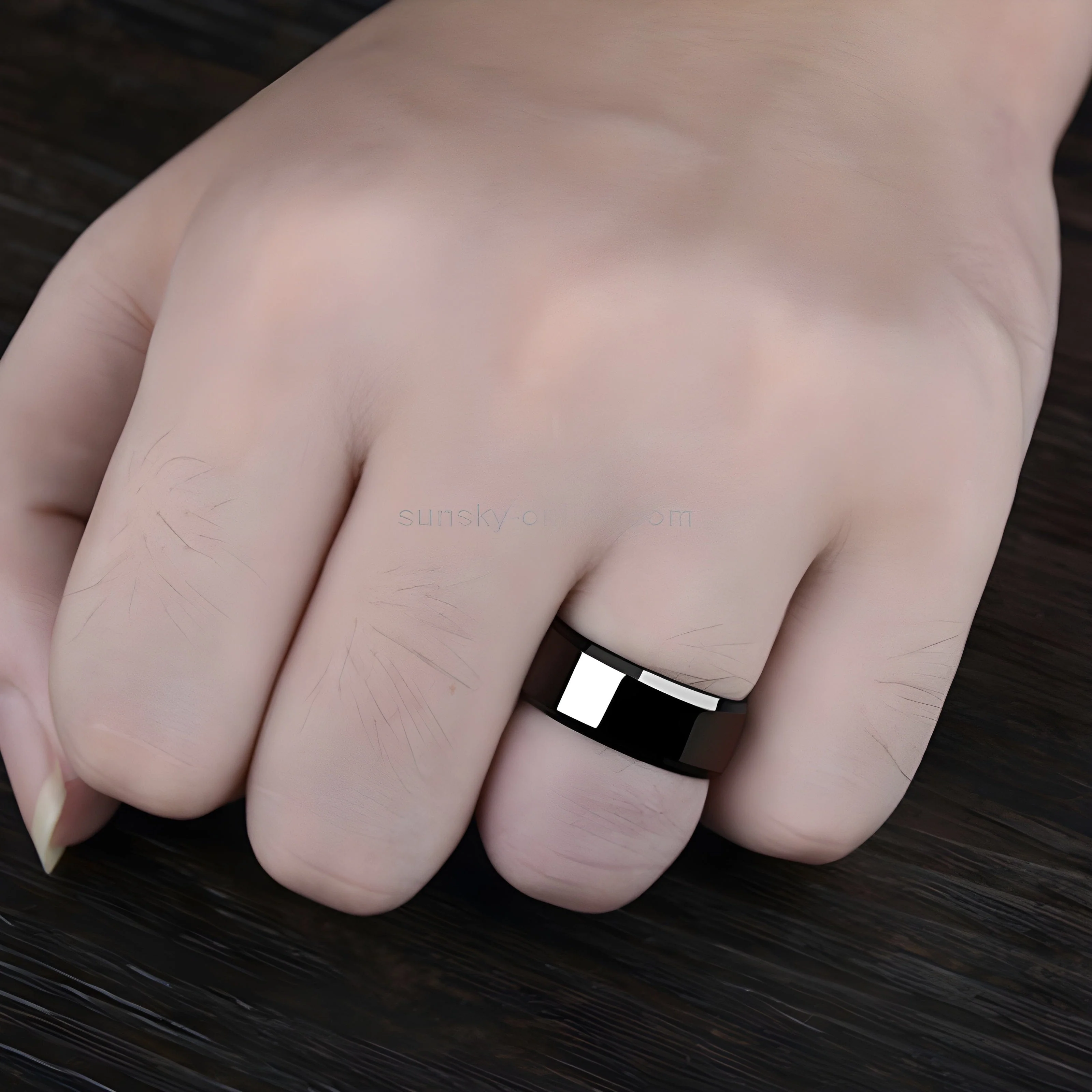 Black Titanium Ring - Image 3