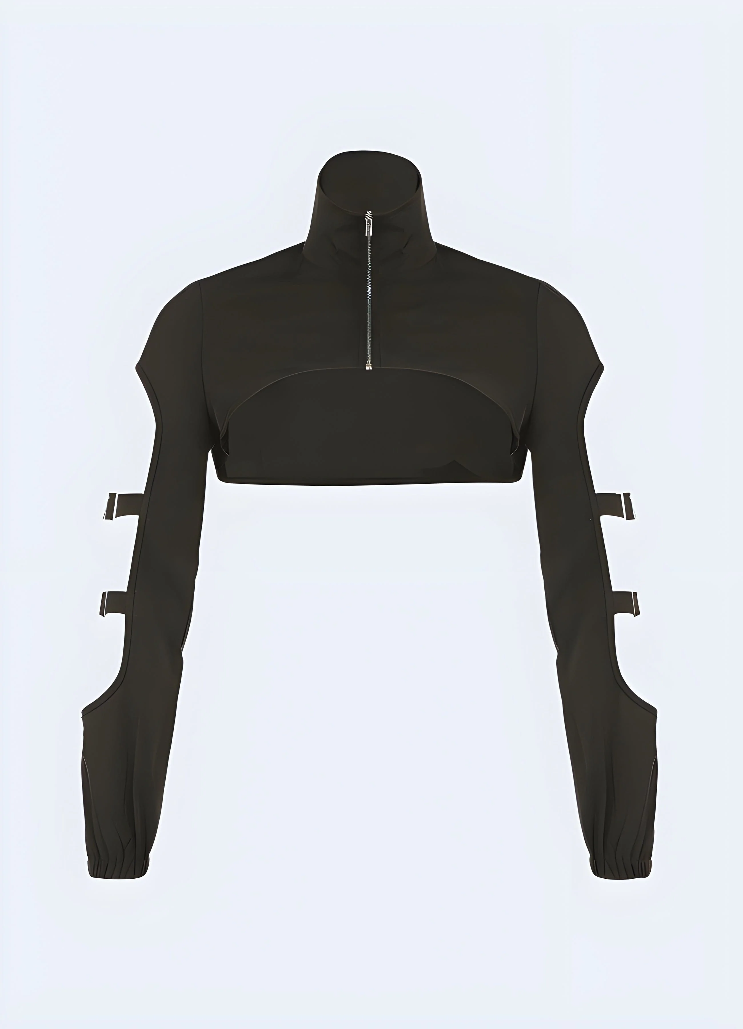 Cyberpunk Black Sleeves Turtleneck