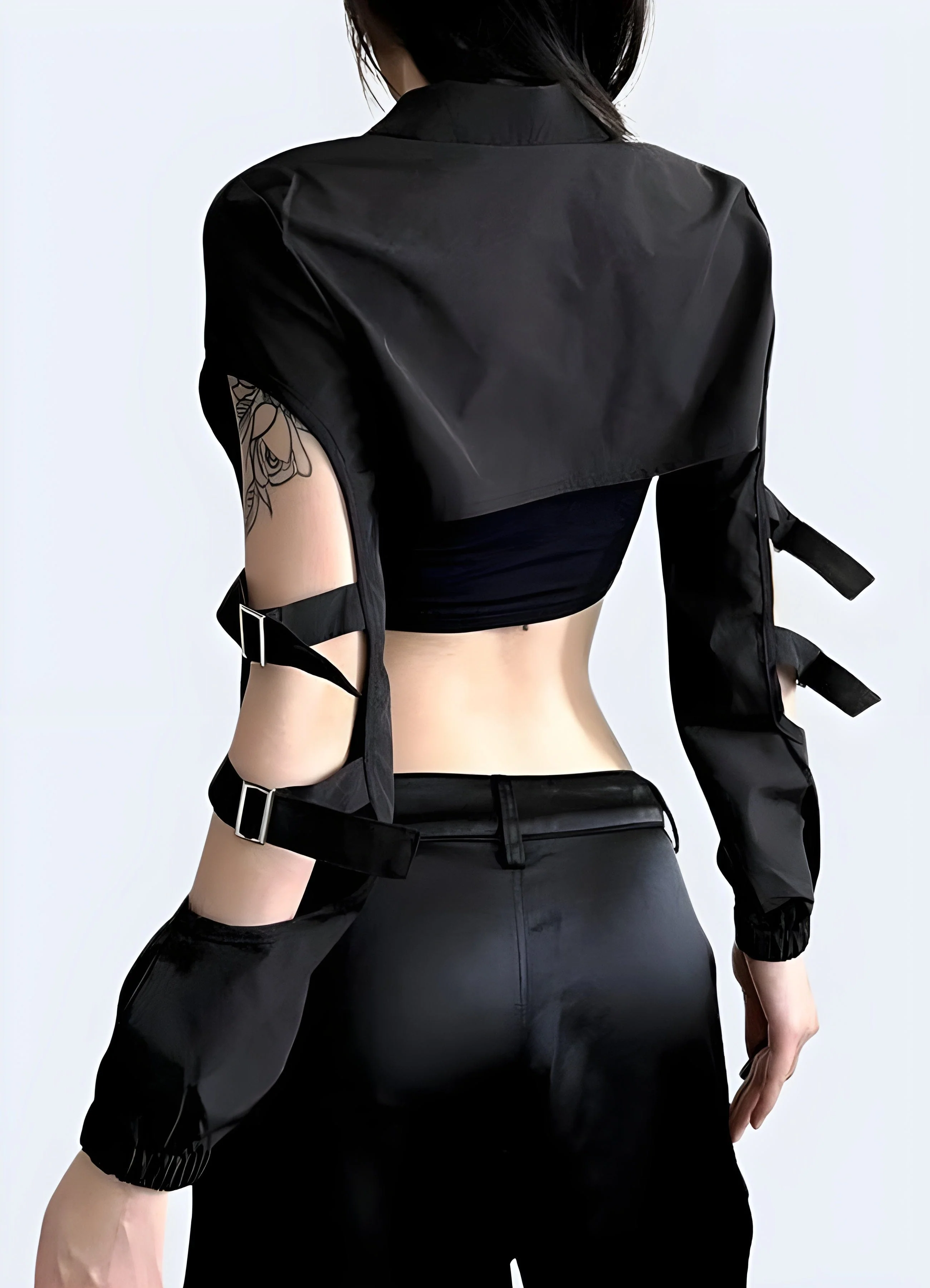 Cyberpunk Black Sleeves Turtleneck - Image 3