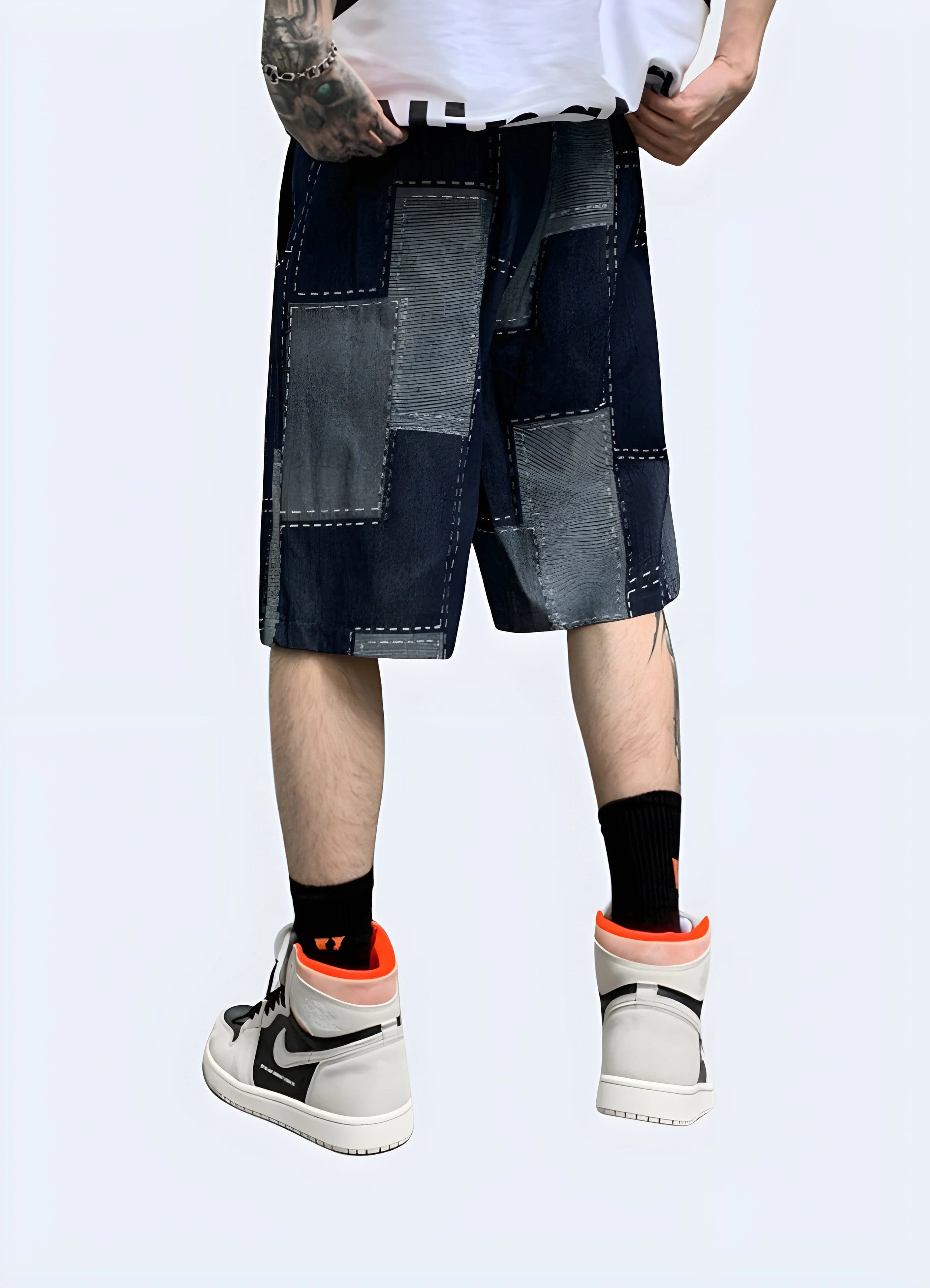 Denim Patchwork Shorts - Image 4