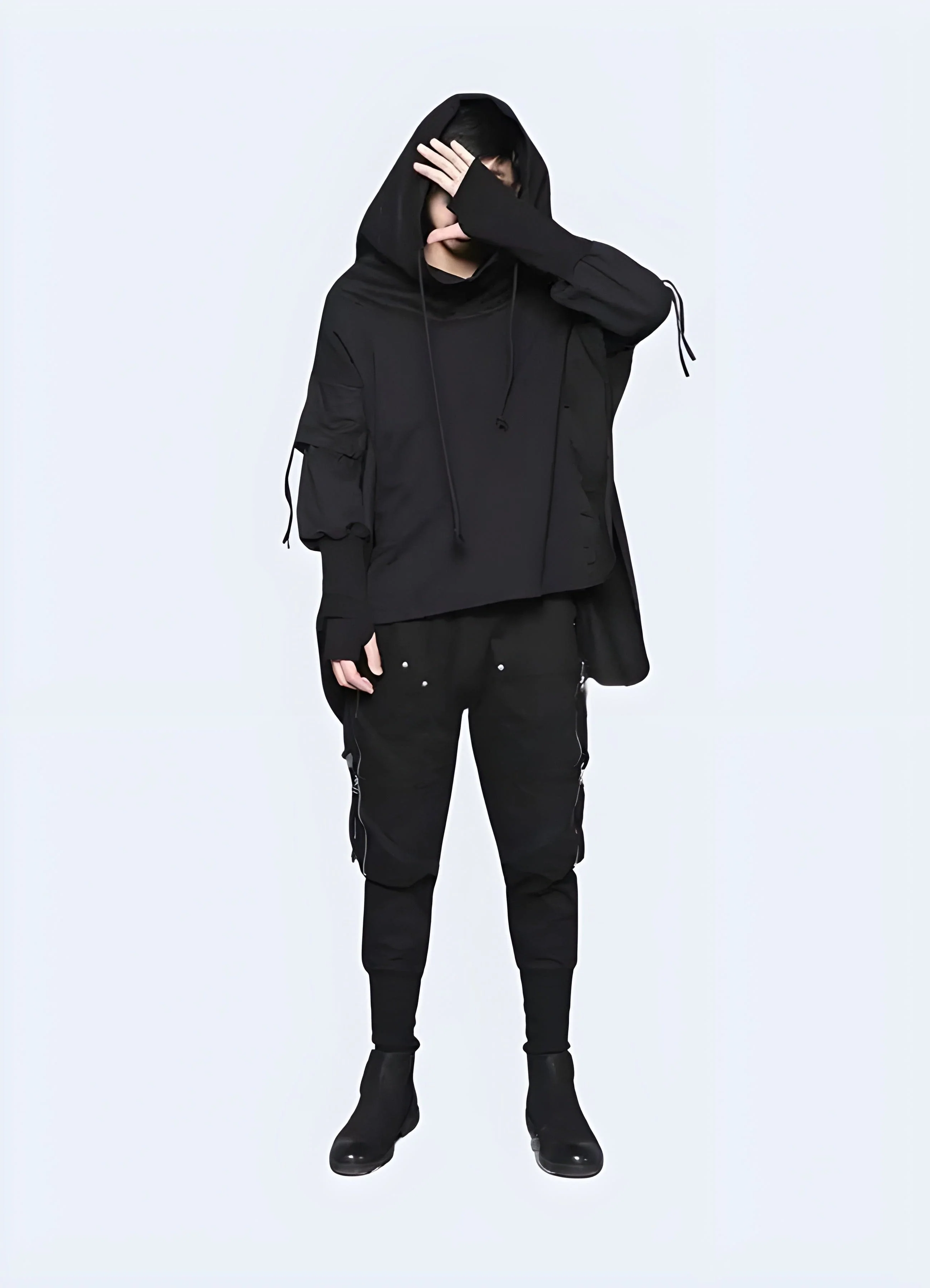Hooded Poncho Sweater - Image 2