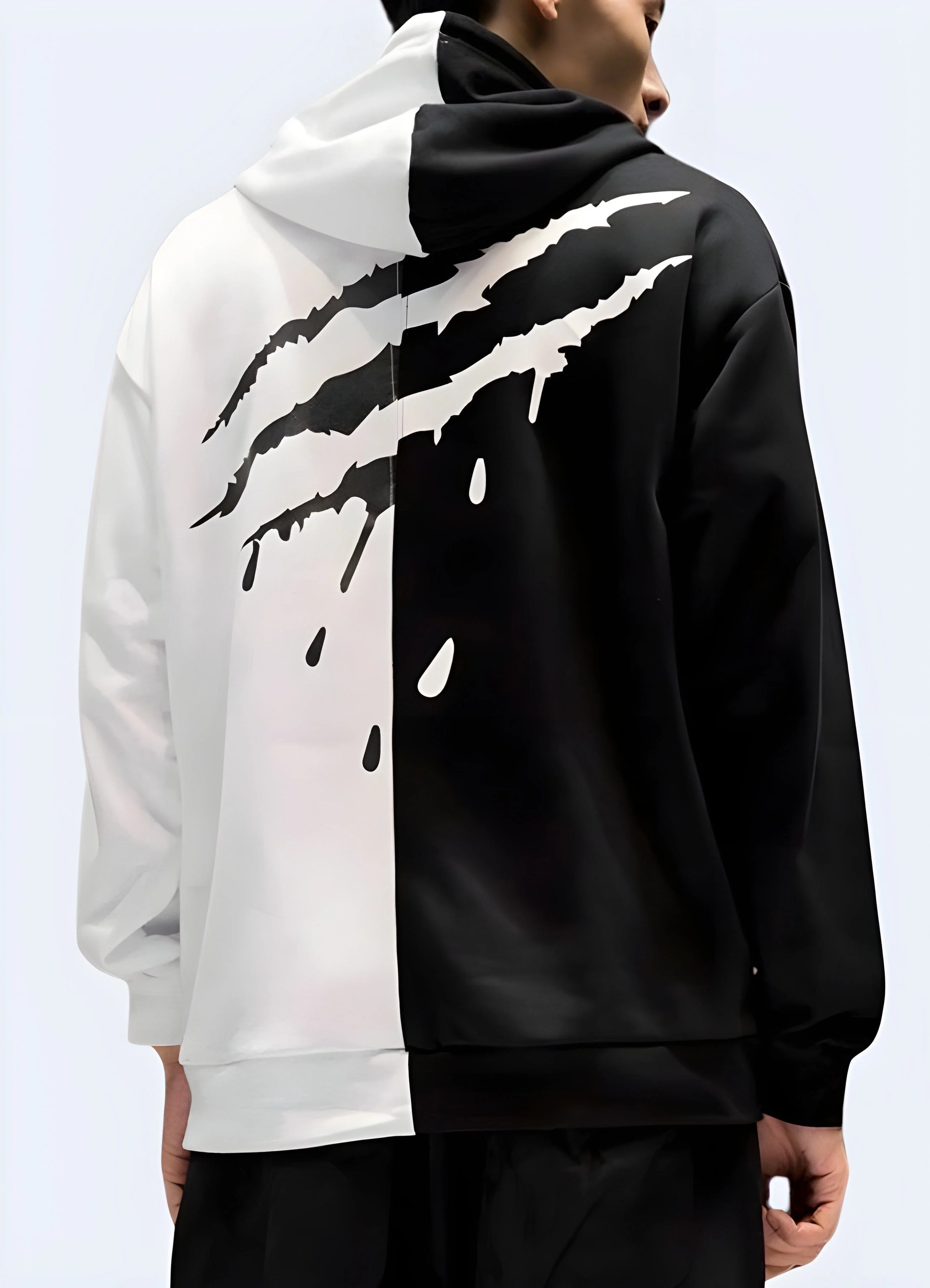 Red And Black Split Hoodie - Image 4