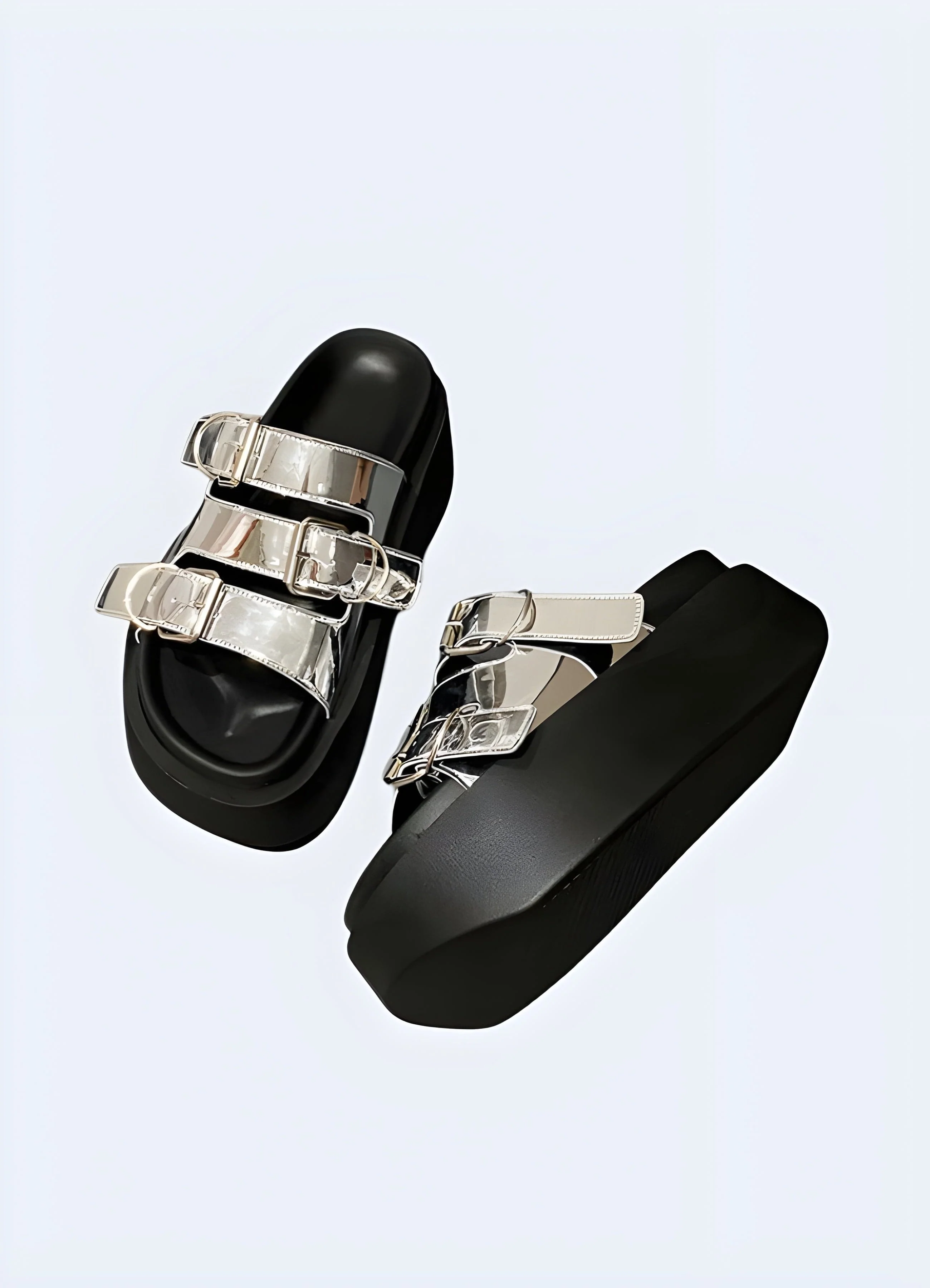 Silver Chunky Sandals - Image 3