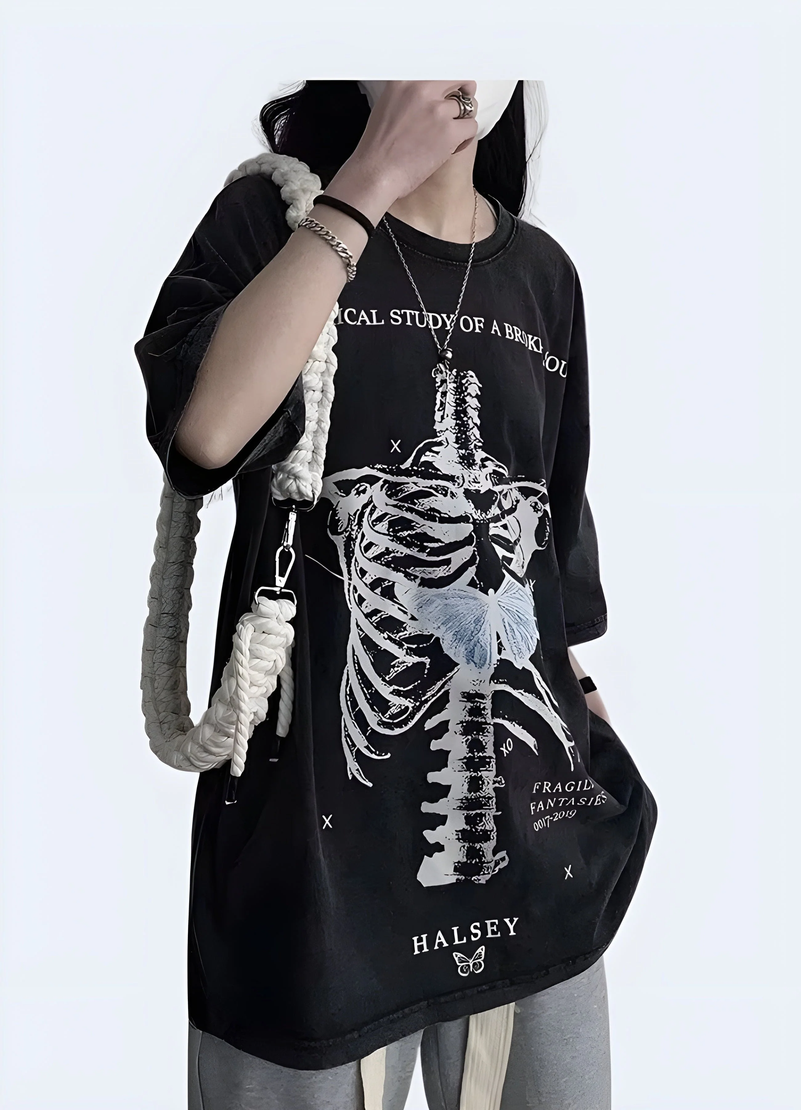 Skeleton Print T-shirt - Image 3