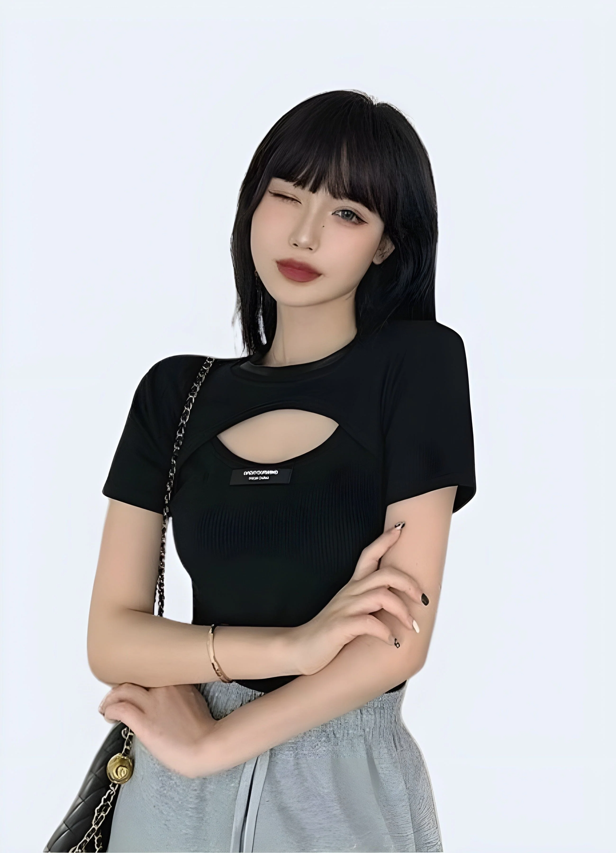 Techwear Buckle Crop Top - Image 2