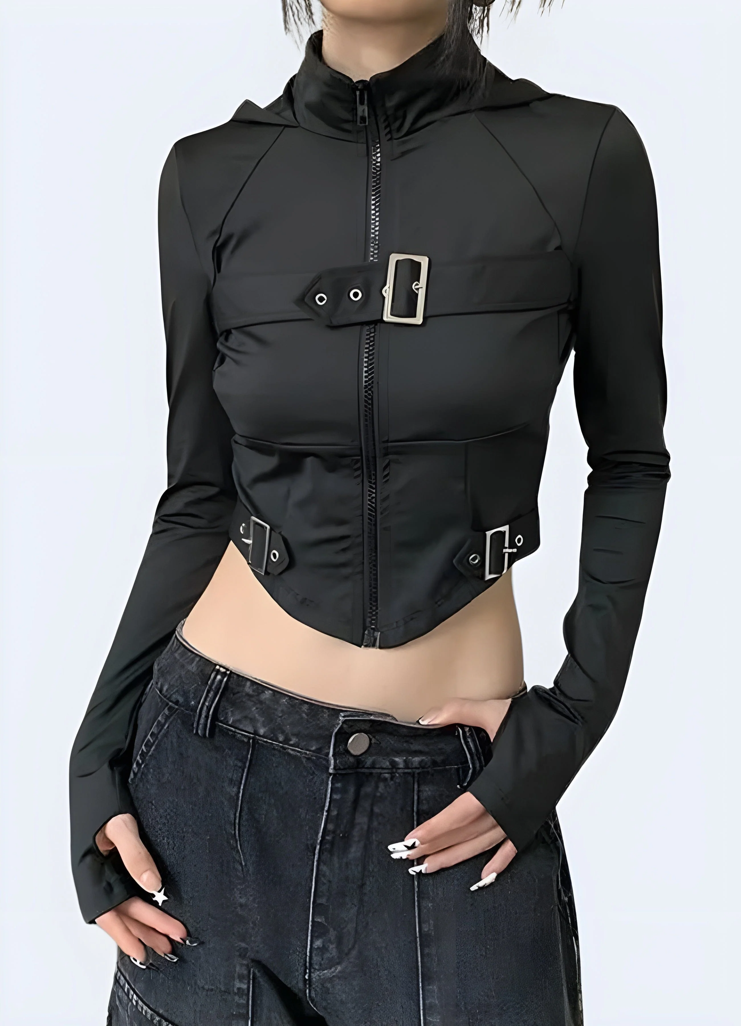 Techwear Goth Crop Top - Image 3