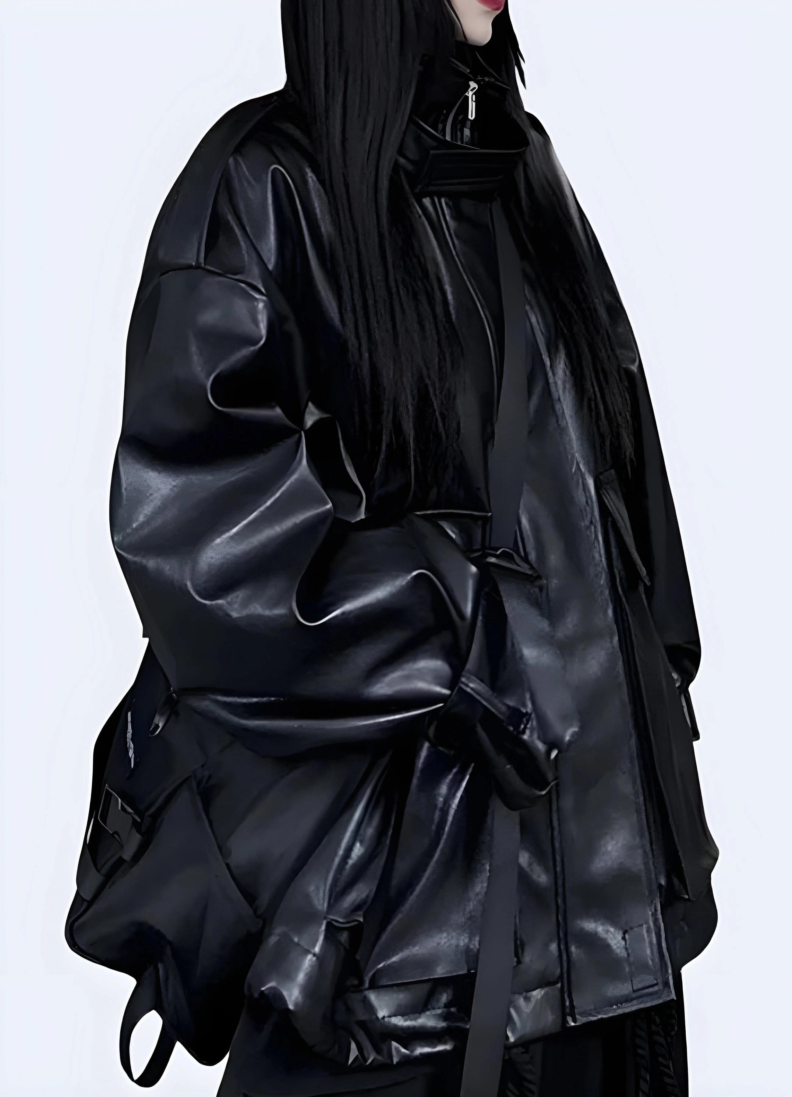 Techwear Gothic Leather Jacket - Image 3