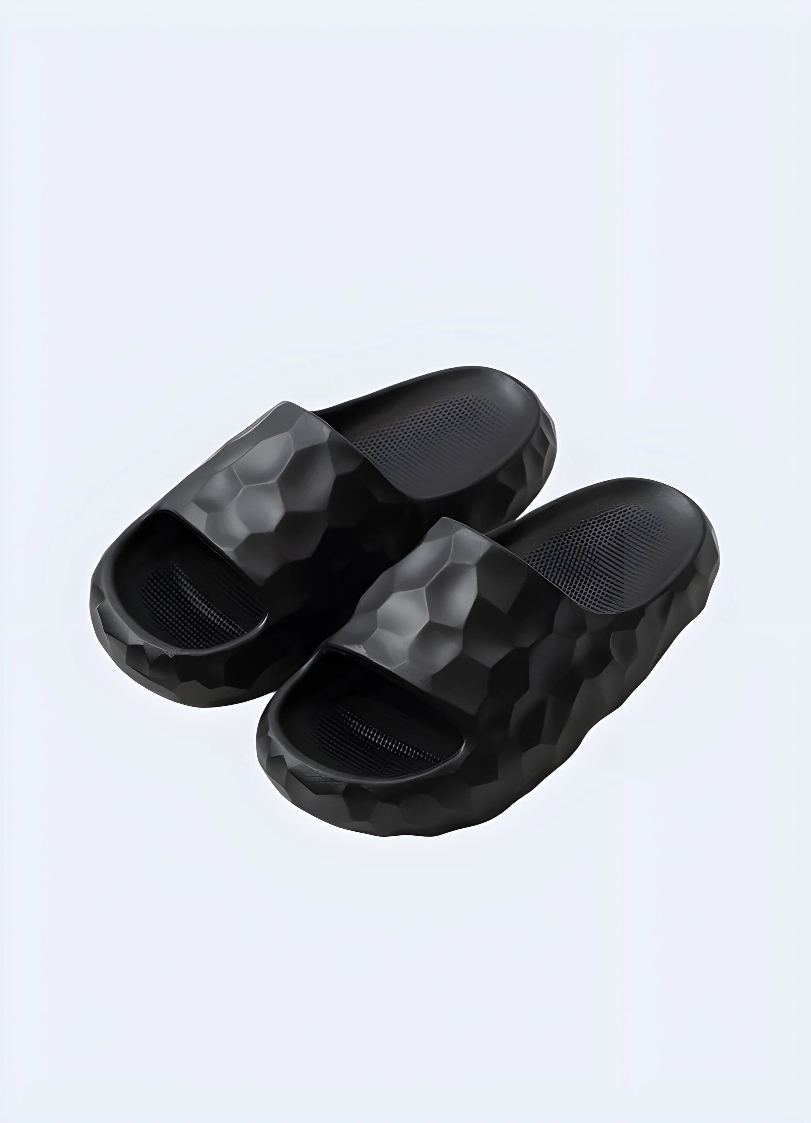 Womens Black Chunky Sandals - Image 2